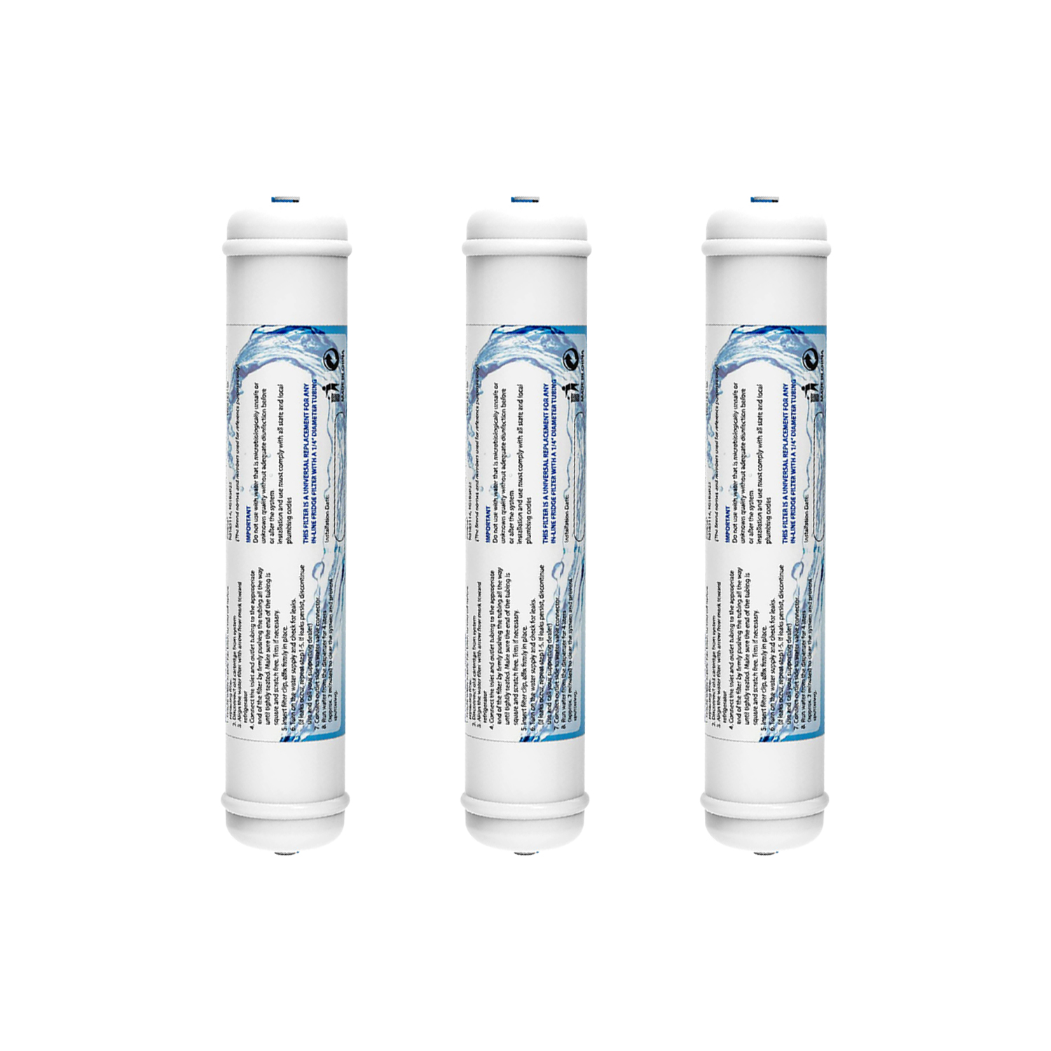Carbon Filter Inline - T33 Inline-Wasserfilter 1/4 Schnellanschluss-Ersatzkartusche für Kühlschrank-Eisbereiter,
